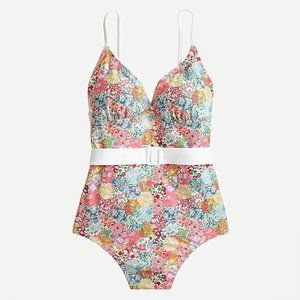 J. Crew belted one-piece in Liberty® Patchwork Dream floral Size 18